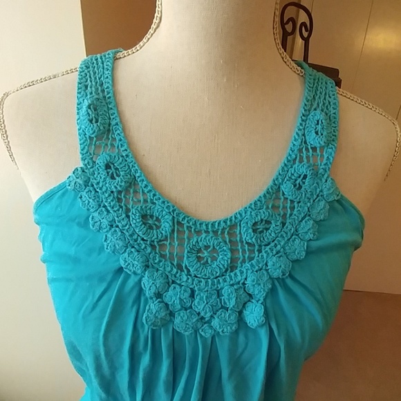 Willi Smith Turquoise Sleeveless Knit Top - Picture 2 of 5